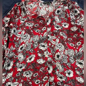 Red Floral Blouse